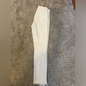 MOTHER Stunner Ankle Step Fray White super skinny Jean